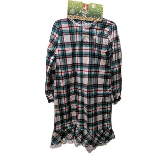 PJ'S & Presents Plaid Christmas Holiday Pajamas Dress Gown Girls Size 6 New! - Picture 8 of 9
